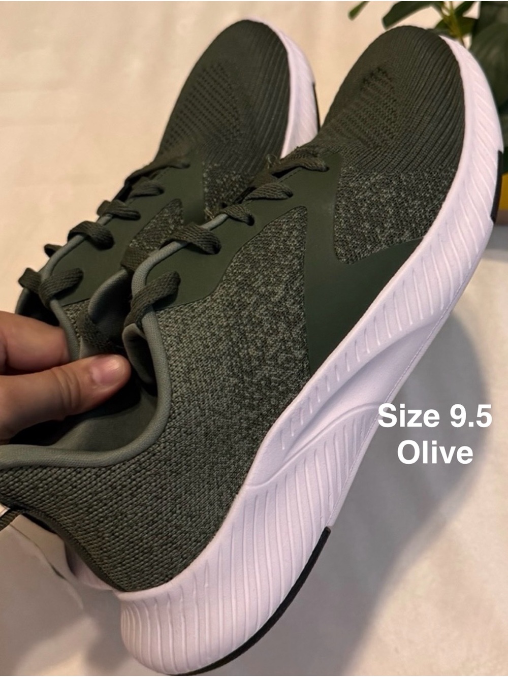 Athletic Works Men's Core Jogger Sneakers, Olive, 9.5